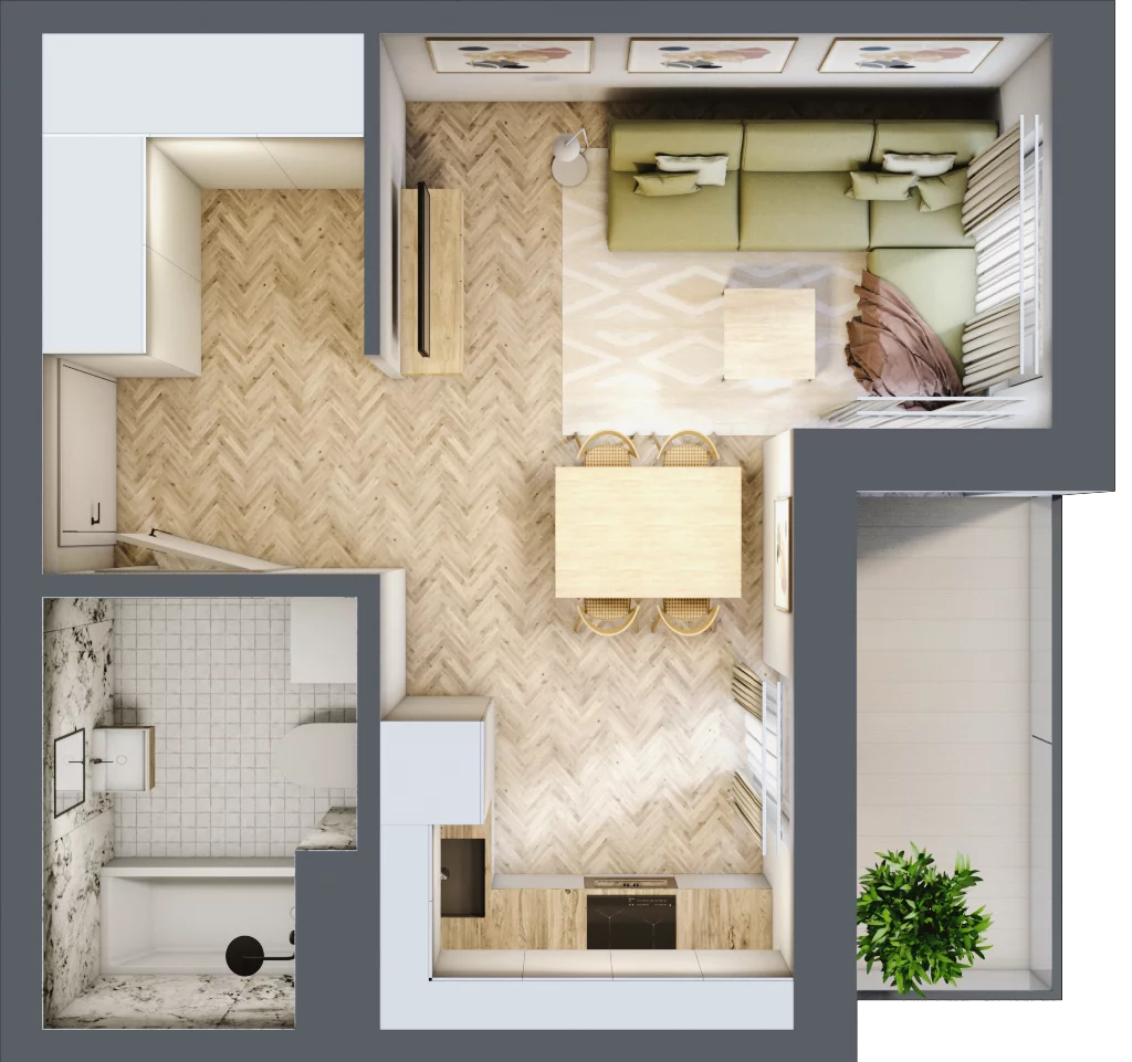 1 pokój, mieszkanie 27,97 m², piętro 4, oferta nr Budynek 2 Mieszkanie 48, Krakowska Rogatka, Kielce, Centrum, ul. Miodowicza 1