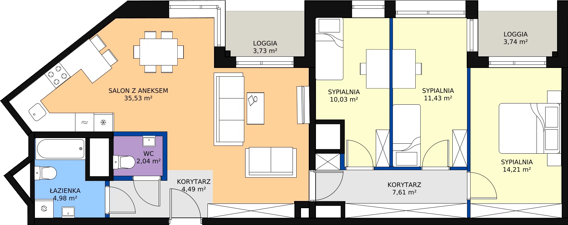 Zalety mieszkania 89.59 m², M194