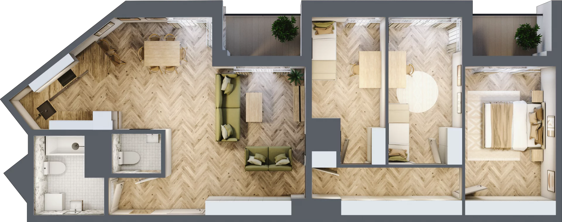 4 pokoje, mieszkanie 89,59 m², piętro 16, oferta nr M194, Sky Trust II , Kielce, Bocianek, al. Solidarności / ul. Świętokrzyska