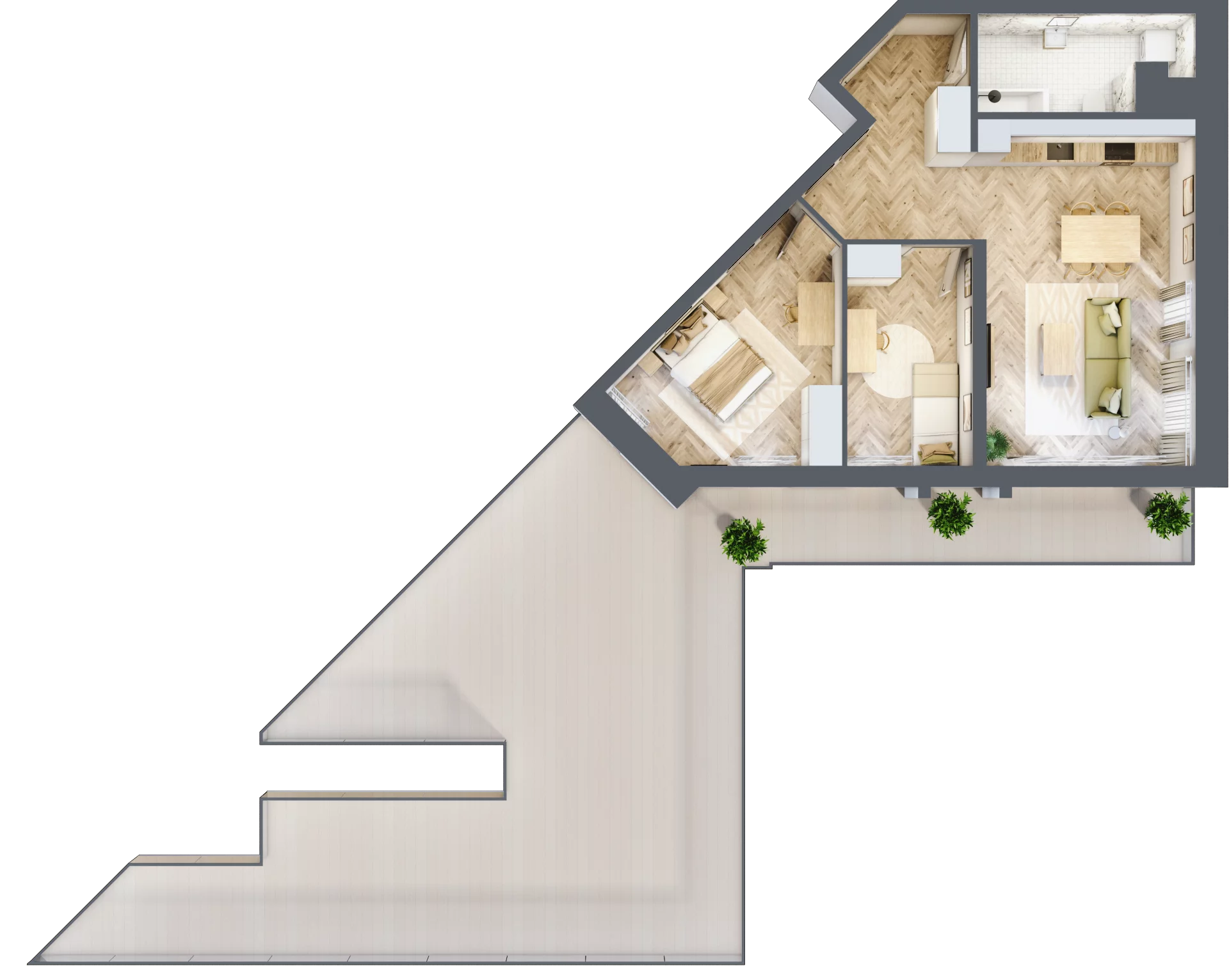 3 pokoje, mieszkanie 65,56 m², piętro 5, oferta nr M85, Sky Trust II , Kielce, Bocianek, al. Solidarności / ul. Świętokrzyska