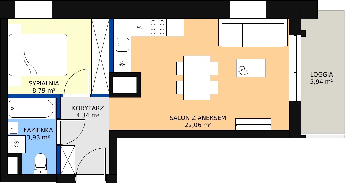 Zalety mieszkania 39.72 m², M103
