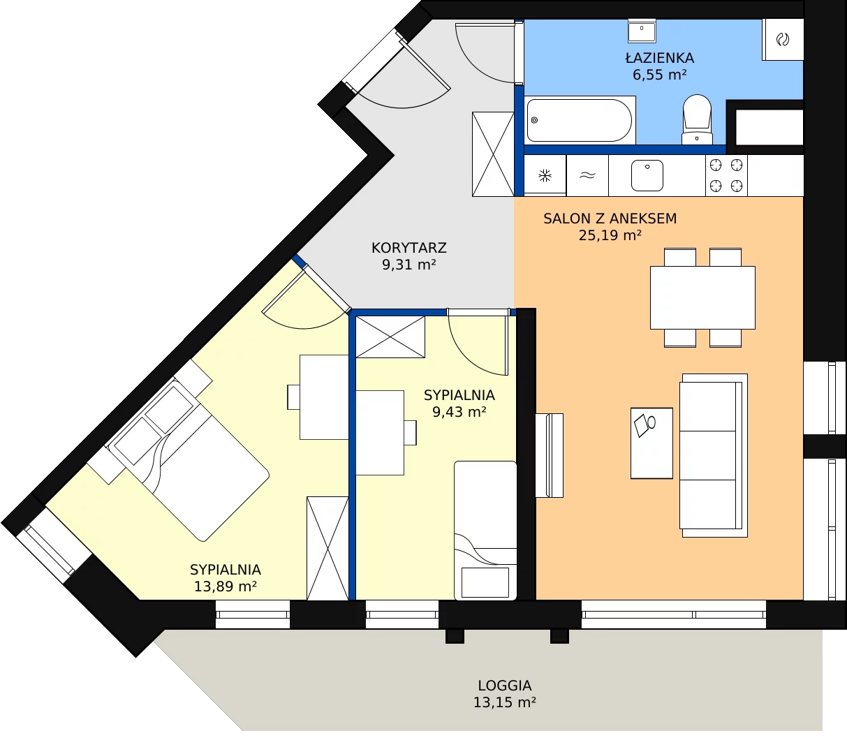 Zalety mieszkania 65.56 m², M109