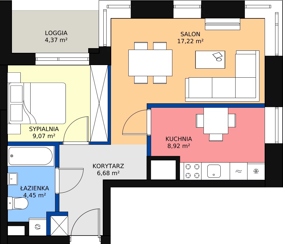 Zalety mieszkania 47.97 m², M114