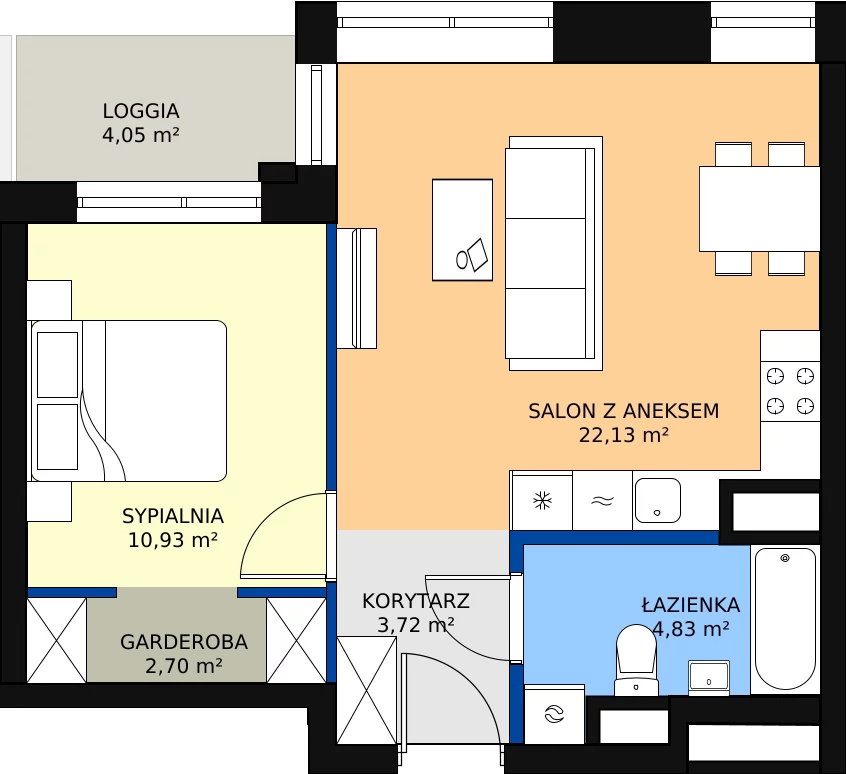 Zalety mieszkania 45.22 m², M123