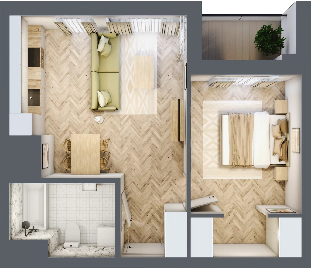 2 pokoje, mieszkanie 45,00 m², piętro 10, oferta nr M141, Sky Trust II , Kielce, Bocianek, al. Solidarności / ul. Świętokrzyska