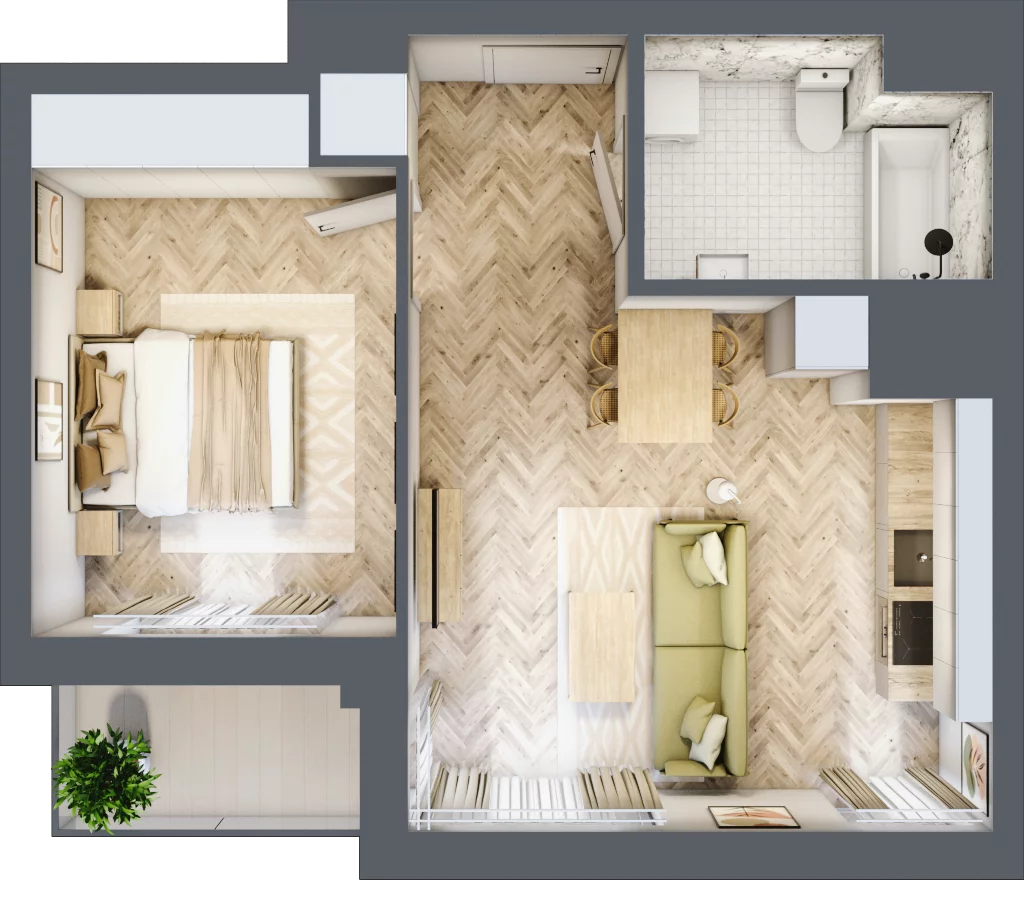 2 pokoje, mieszkanie 43,80 m², piętro 10, oferta nr M146, Sky Trust II , Kielce, Bocianek, al. Solidarności / ul. Świętokrzyska