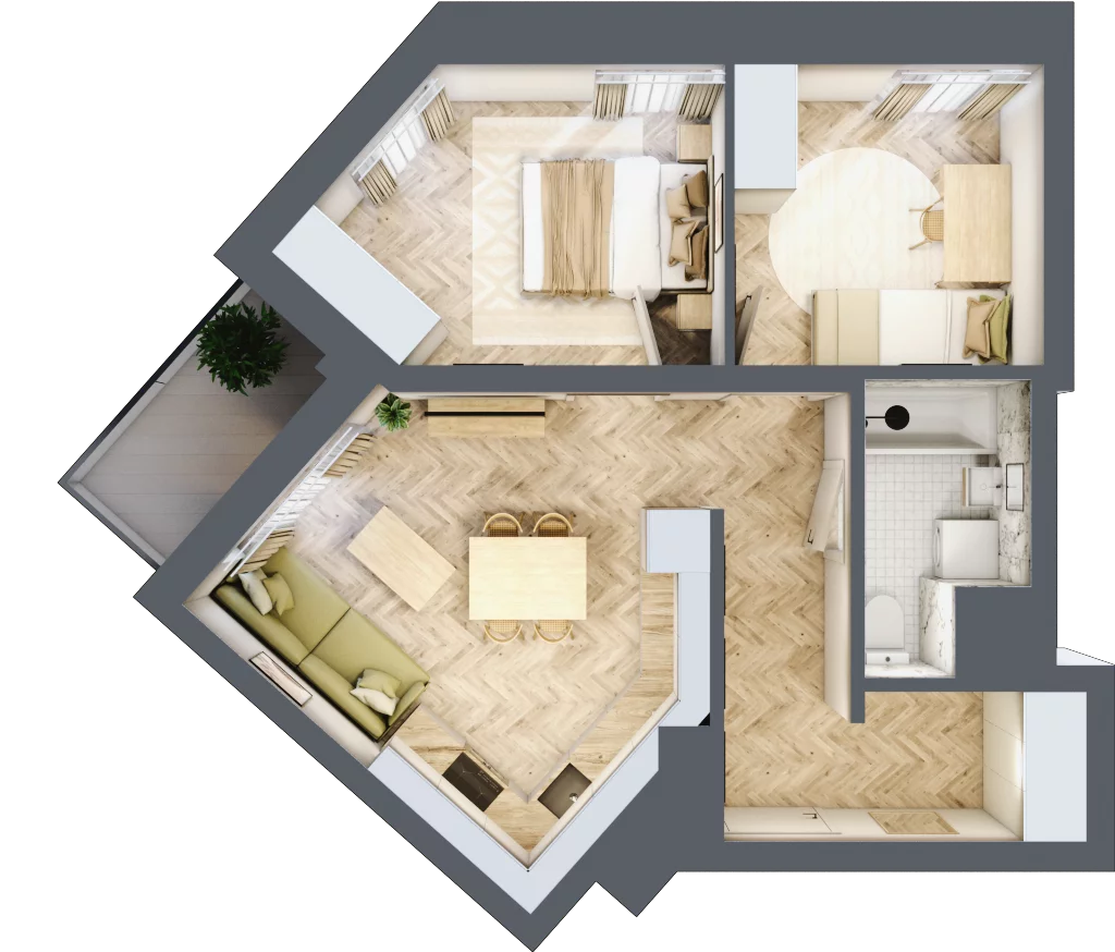 3 pokoje, mieszkanie 49,12 m², piętro 10, oferta nr M147, Sky Trust II , Kielce, Bocianek, al. Solidarności / ul. Świętokrzyska