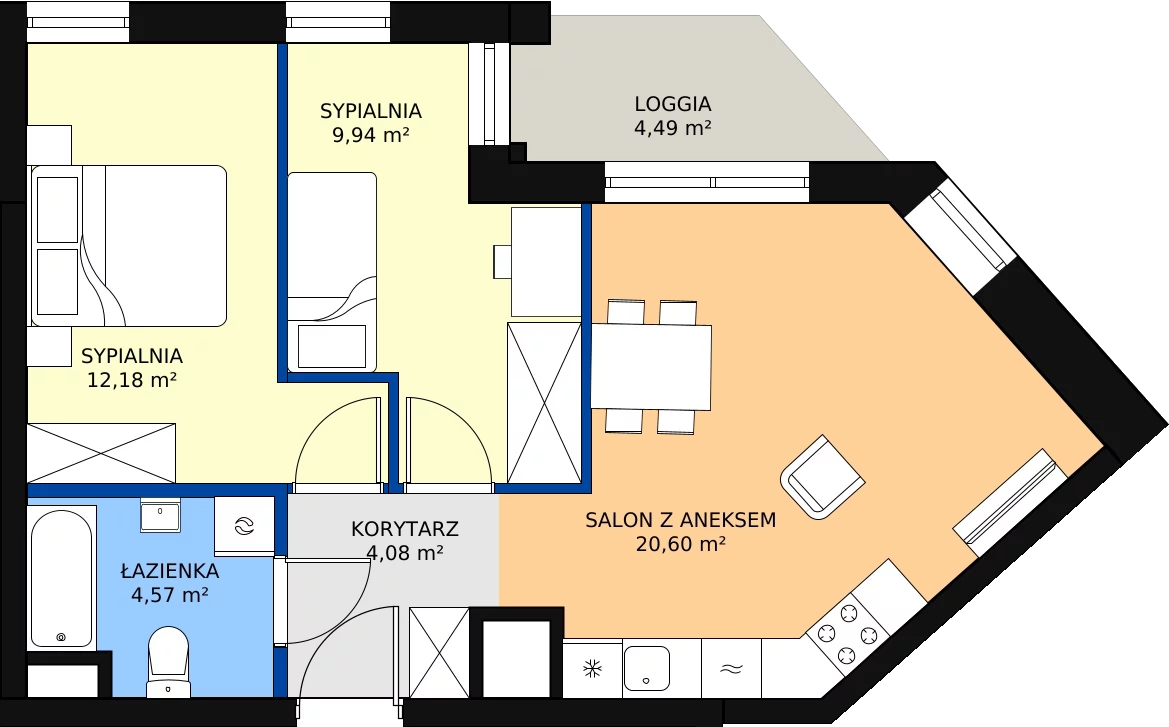Zalety mieszkania 52.71 m², M153