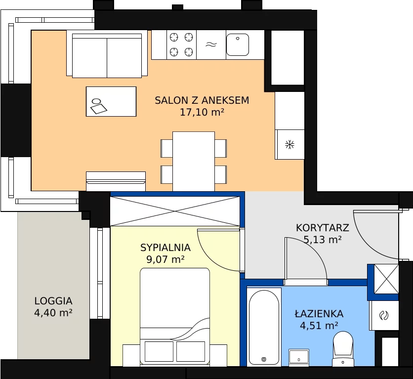 Zalety mieszkania 36.6 m², M159