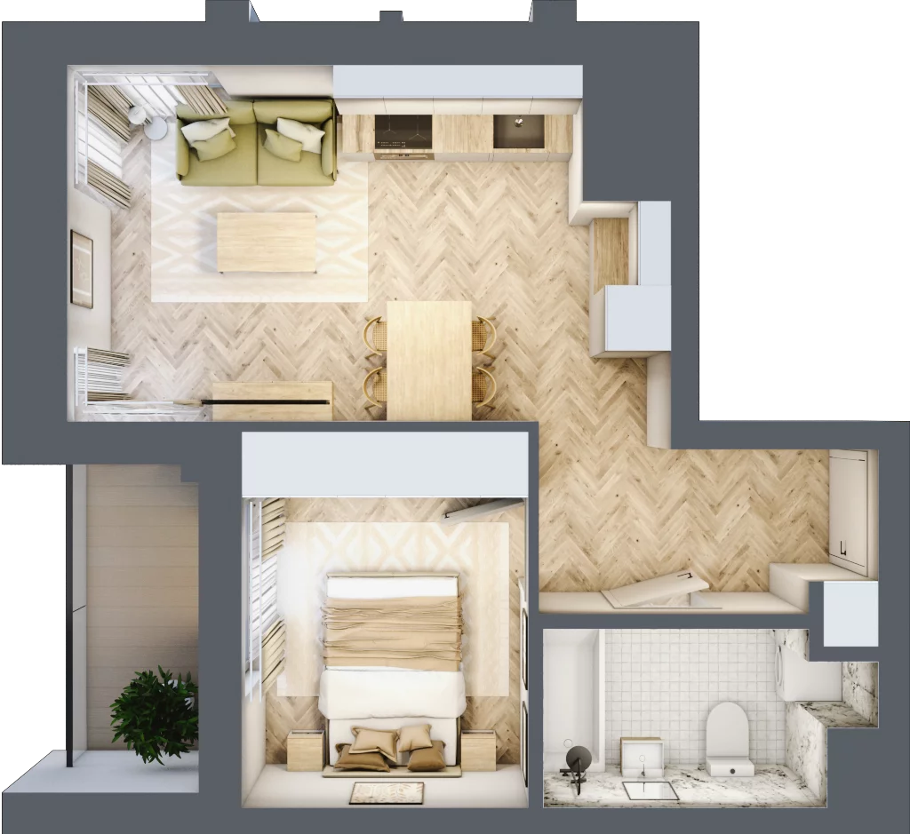 2 pokoje, mieszkanie 36,60 m², piętro 12, oferta nr M159, Sky Trust II , Kielce, Bocianek, al. Solidarności / ul. Świętokrzyska