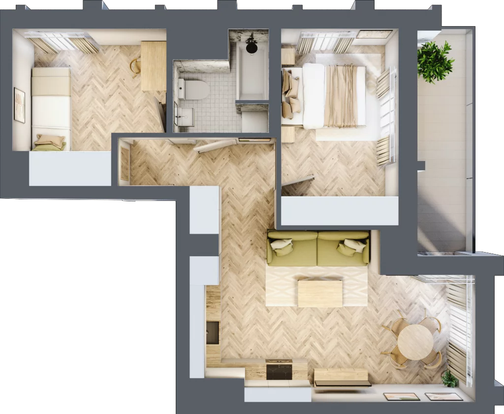 3 pokoje, mieszkanie 46,27 m², piętro 12, oferta nr M160, Sky Trust II , Kielce, Bocianek, al. Solidarności / ul. Świętokrzyska