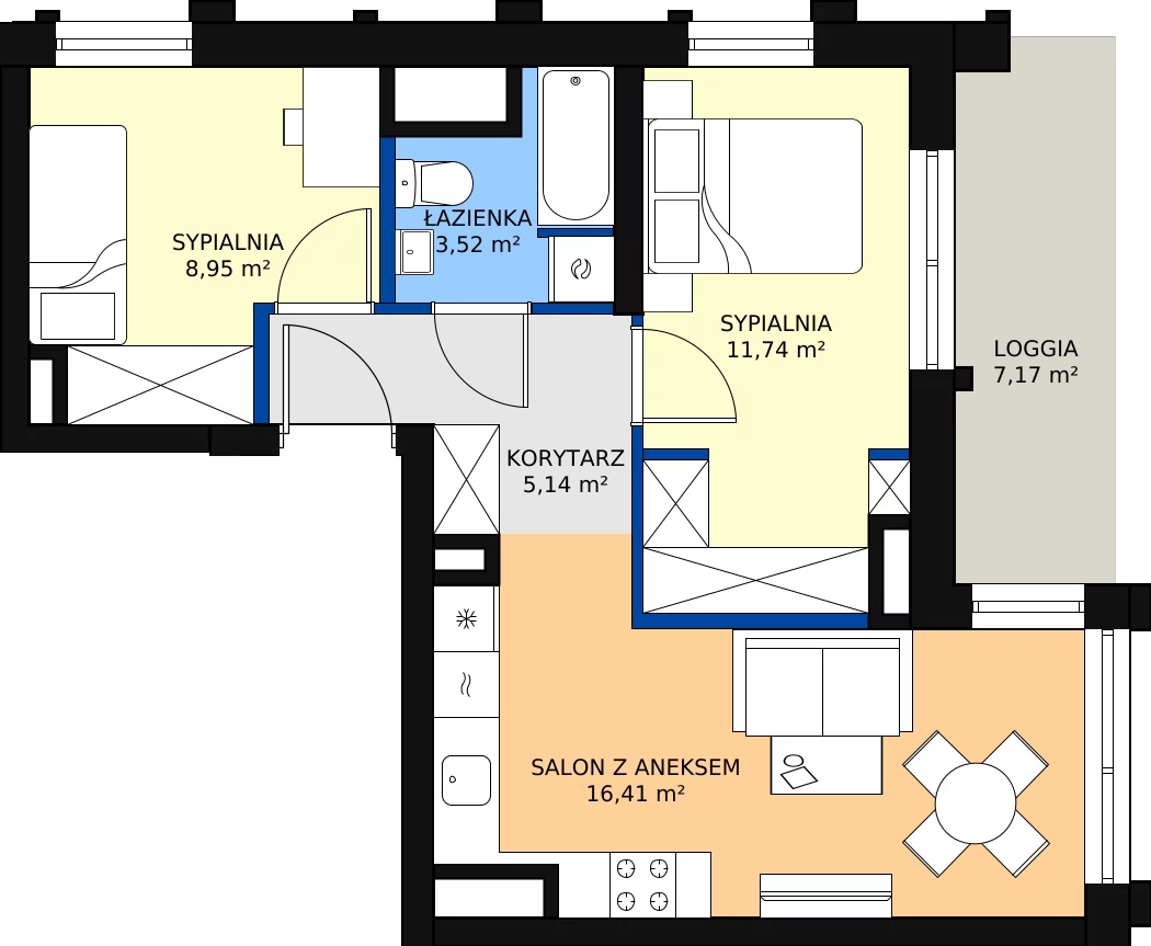 Zalety mieszkania 46.27 m², M171