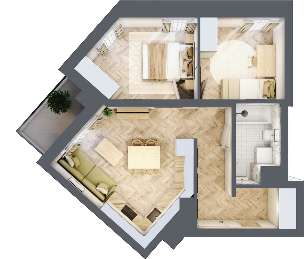 3 pokoje, mieszkanie 49,29 m², piętro 13, oferta nr M180, Sky Trust II , Kielce, Bocianek, al. Solidarności / ul. Świętokrzyska
