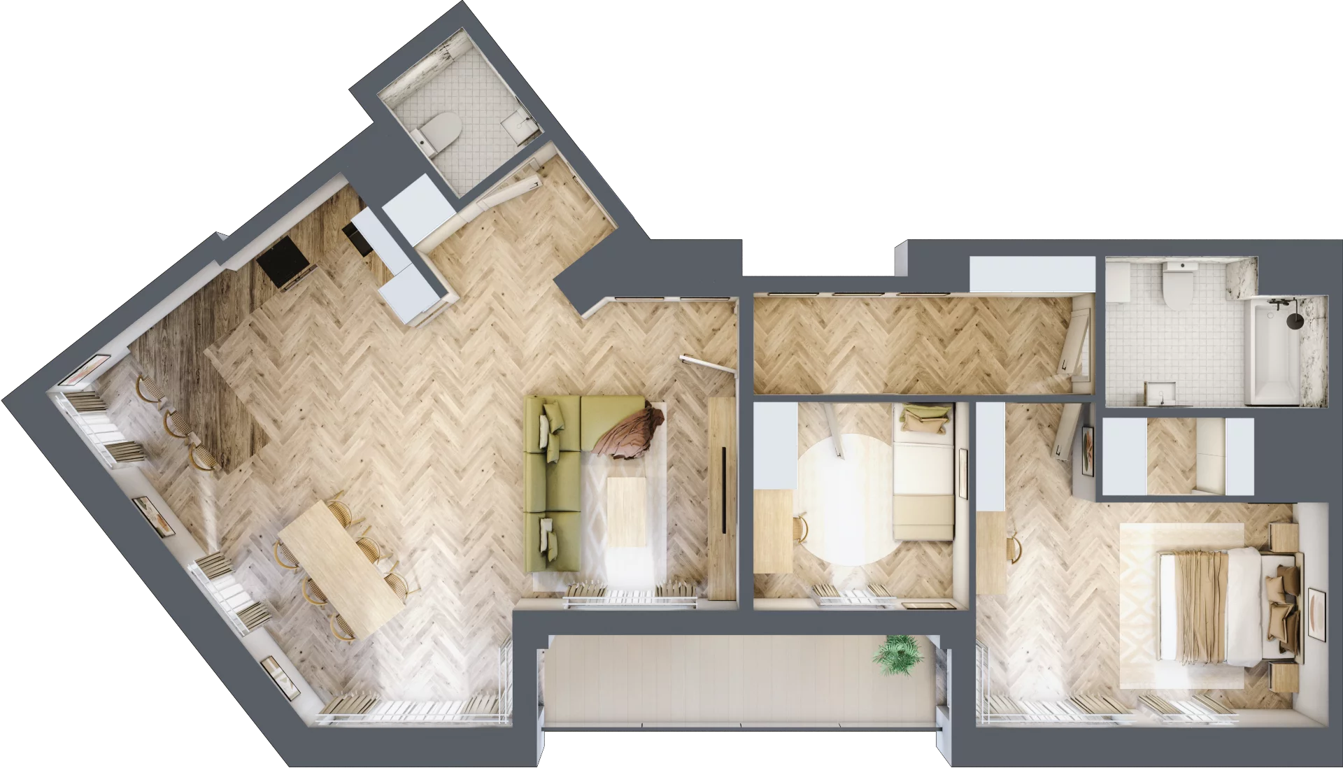 3 pokoje, mieszkanie 90,88 m², piętro 15, oferta nr M192, Sky Trust II , Kielce, Bocianek, al. Solidarności / ul. Świętokrzyska