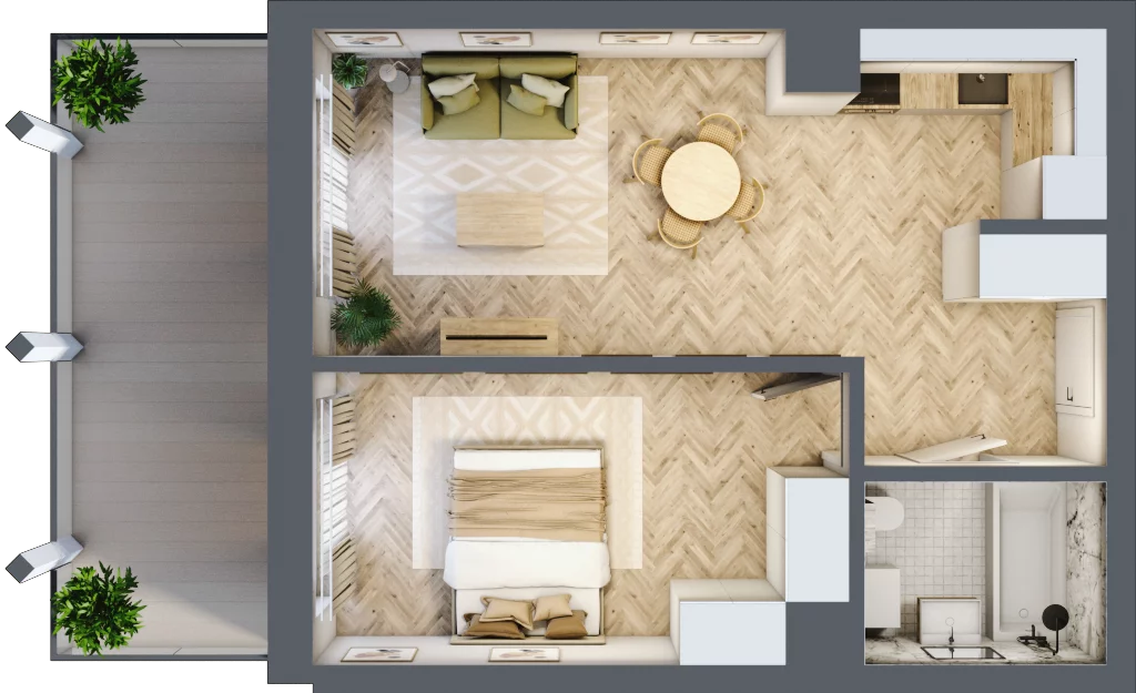 2 pokoje, apartament 44,47 m², piętro 2, oferta nr A.26, Browar Hugo Scobel, Gliwice, Śródmieście, ul. Piwna