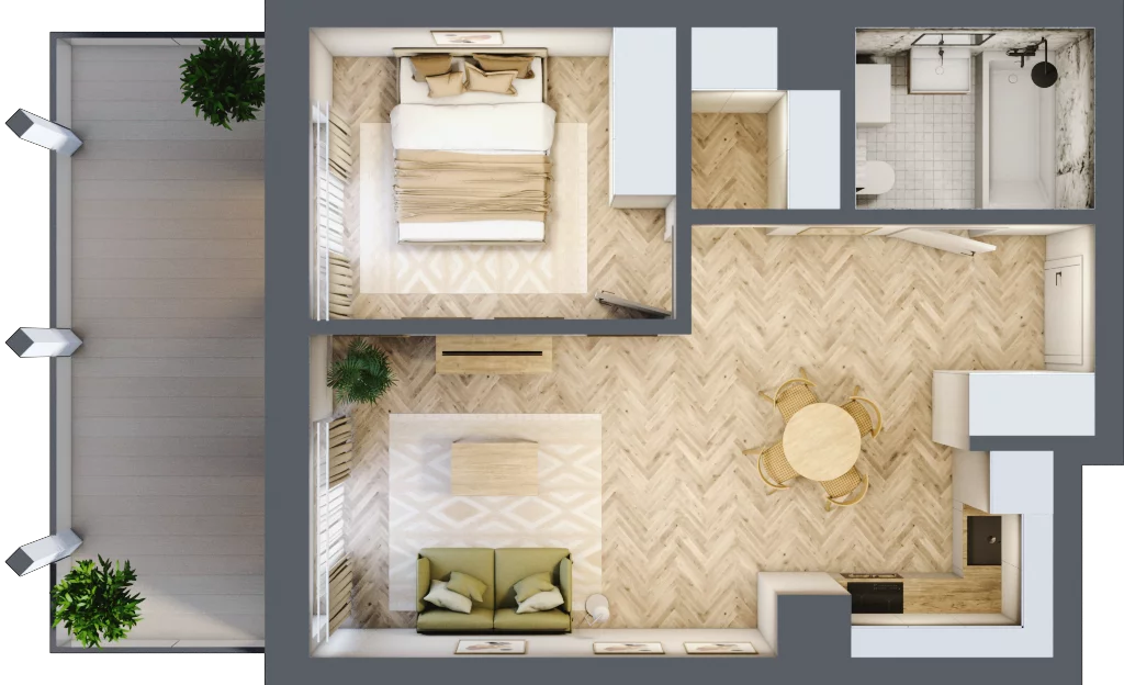 2 pokoje, apartament 43,62 m², piętro 2, oferta nr A.28, Browar Hugo Scobel, Gliwice, Śródmieście, ul. Piwna