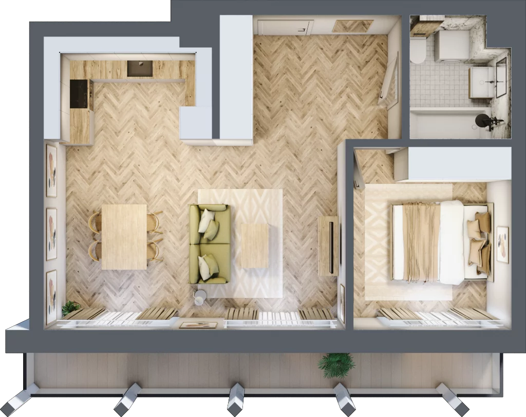 2 pokoje, apartament 48,59 m², piętro 5, oferta nr A.70, Browar Hugo Scobel, Gliwice, Śródmieście, ul. Piwna