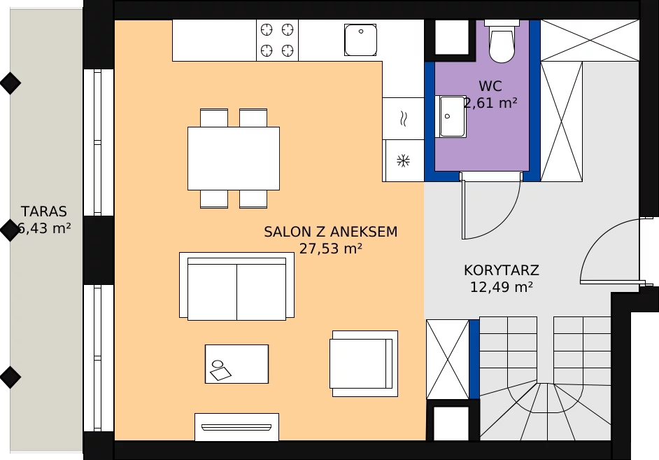 Zalety apartamentu 73.53 m², A.78