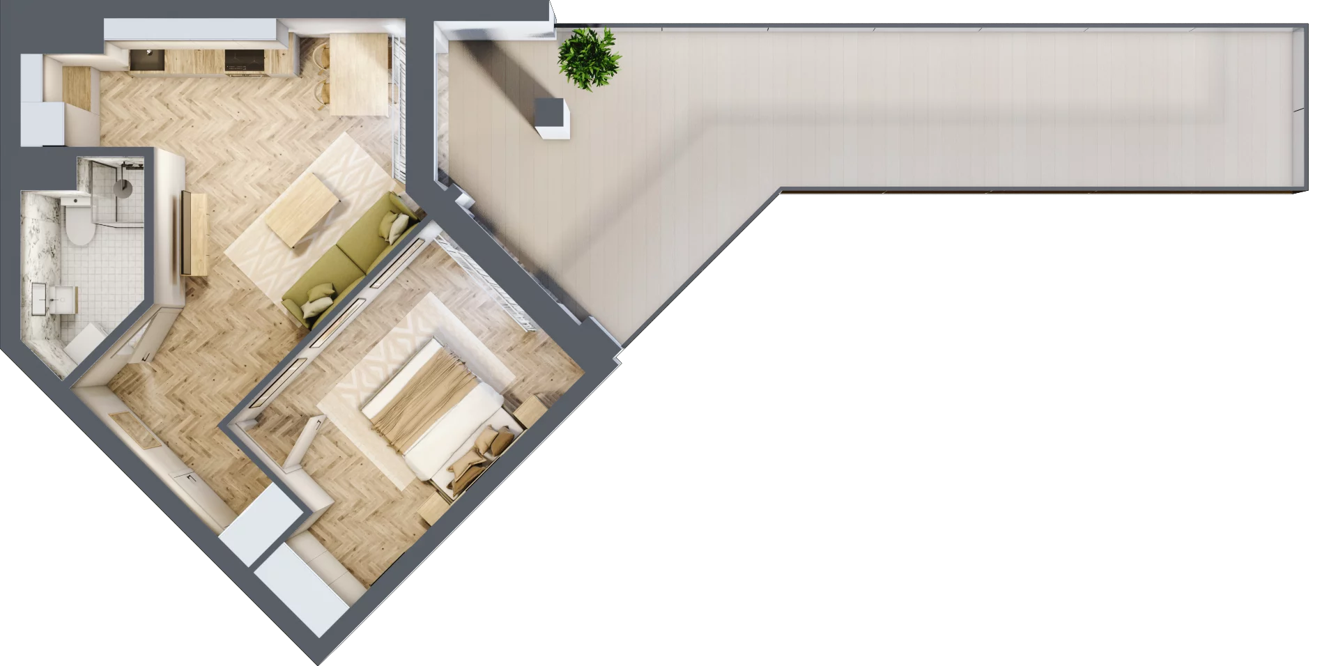 2 pokoje, lokal inwestycyjny 41,62 m², piętro 2, oferta nr L14, Sky Trust II - lokale inwestycyjne, Kielce, Bocianek, al. Solidarności / ul. Świętokrzyska