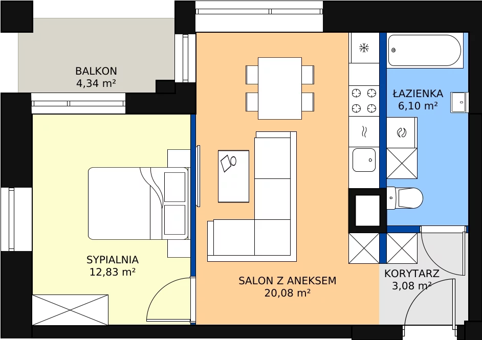 Zalety lokalu inwestycyjnego 42.96 m², L20