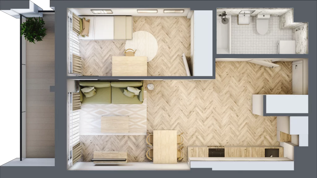 2 pokoje, lokal inwestycyjny 41,40 m², piętro 2, oferta nr L21, Sky Trust II - lokale inwestycyjne, Kielce, Bocianek, al. Solidarności / ul. Świętokrzyska