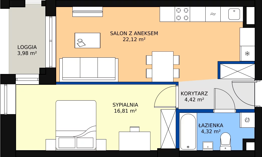 Zalety lokalu inwestycyjnego 48.79 m², L23