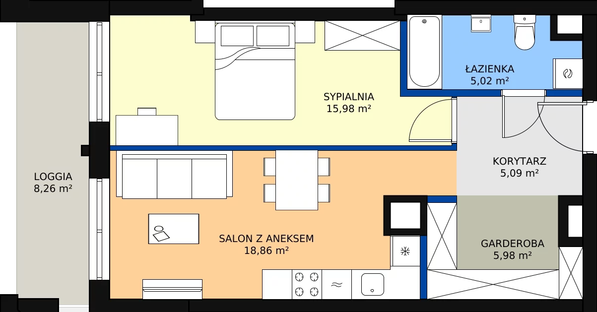 Zalety lokalu inwestycyjnego 52.28 m², L25