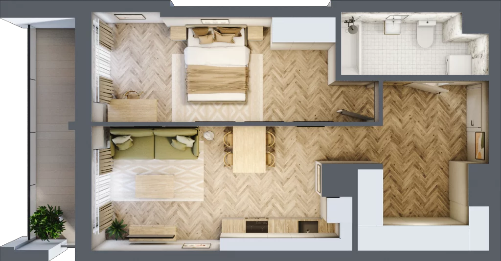 2 pokoje, lokal inwestycyjny 52,28 m², piętro 2, oferta nr L25, Sky Trust II - lokale inwestycyjne, Kielce, Bocianek, al. Solidarności / ul. Świętokrzyska