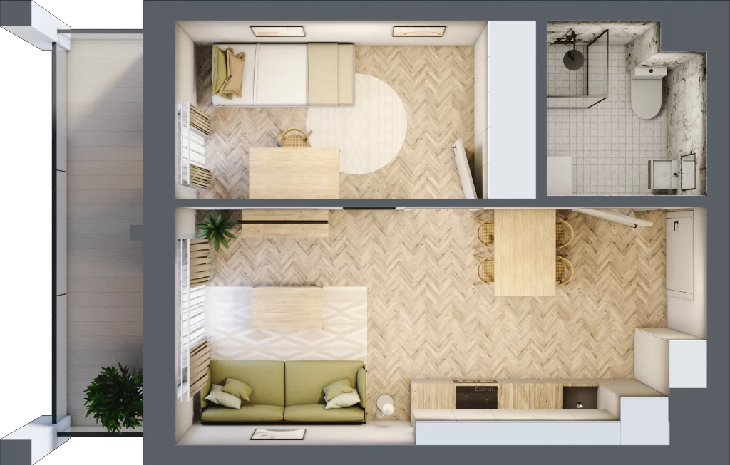 2 pokoje, lokal inwestycyjny 34,80 m², piętro 3, oferta nr L36, Sky Trust II - lokale inwestycyjne, Kielce, Bocianek, al. Solidarności / ul. Świętokrzyska
