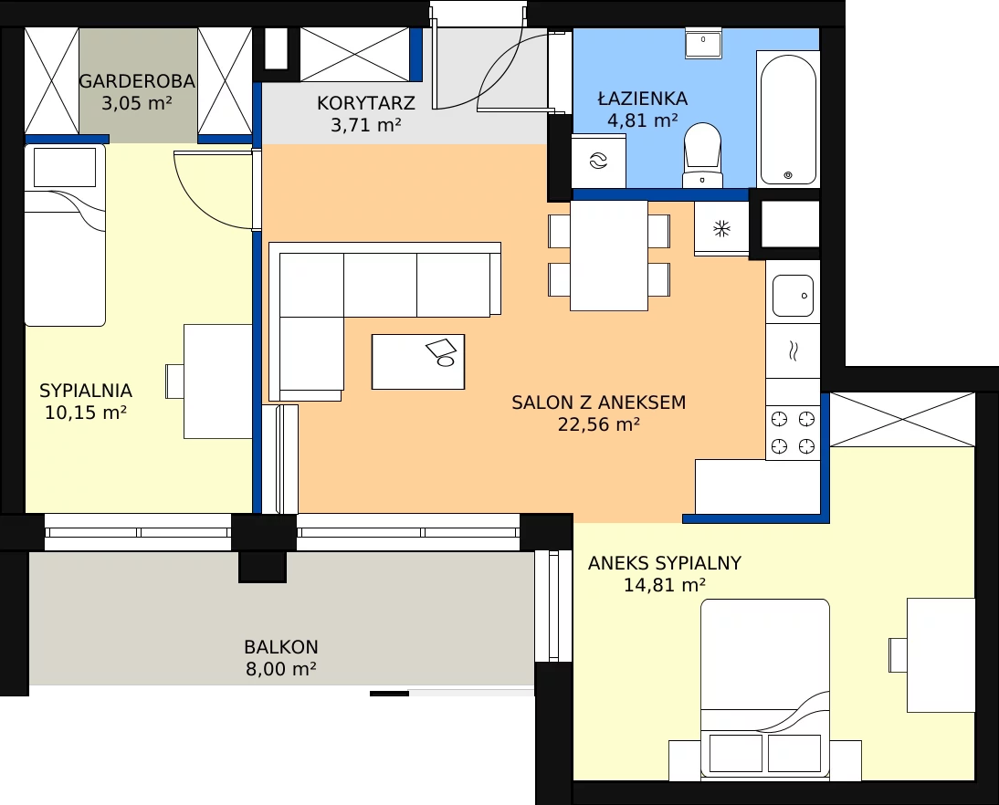 Zalety lokalu inwestycyjnego 60.37 m², L38