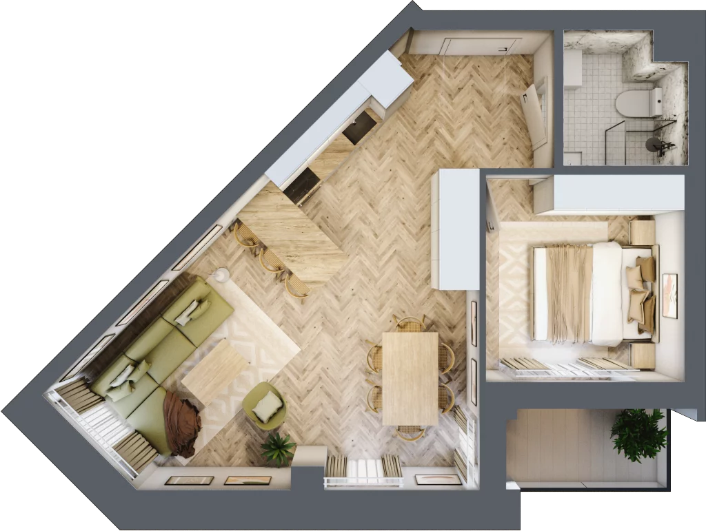 2 pokoje, lokal inwestycyjny 43,42 m², piętro 3, oferta nr L40, Sky Trust II - lokale inwestycyjne, Kielce, Bocianek, al. Solidarności / ul. Świętokrzyska