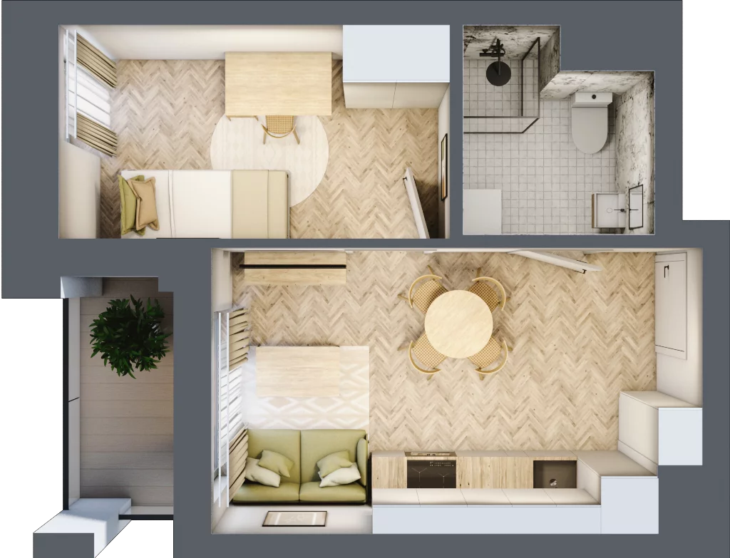 2 pokoje, lokal inwestycyjny 29,02 m², piętro 3, oferta nr L45, Sky Trust II - lokale inwestycyjne, Kielce, Bocianek, al. Solidarności / ul. Świętokrzyska