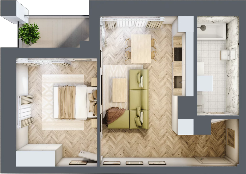 2 pokoje, lokal inwestycyjny 42,96 m², piętro 3, oferta nr L46, Sky Trust II - lokale inwestycyjne, Kielce, Bocianek, al. Solidarności / ul. Świętokrzyska