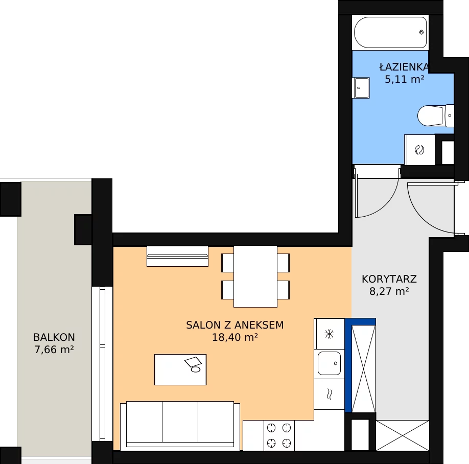 Zalety lokalu inwestycyjnego 31.79 m², L63