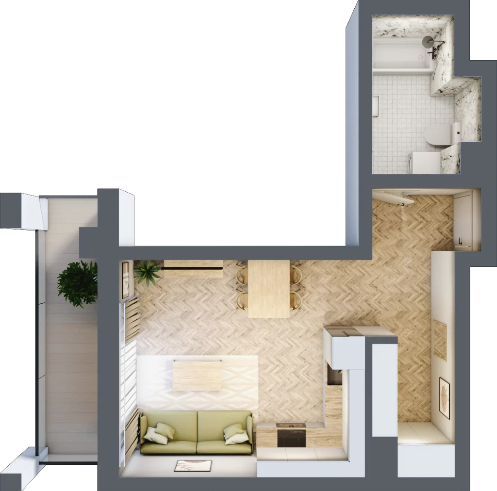 1 pokój, lokal inwestycyjny 31,79 m², piętro 4, oferta nr L63, Sky Trust II - lokale inwestycyjne, Kielce, Bocianek, al. Solidarności / ul. Świętokrzyska