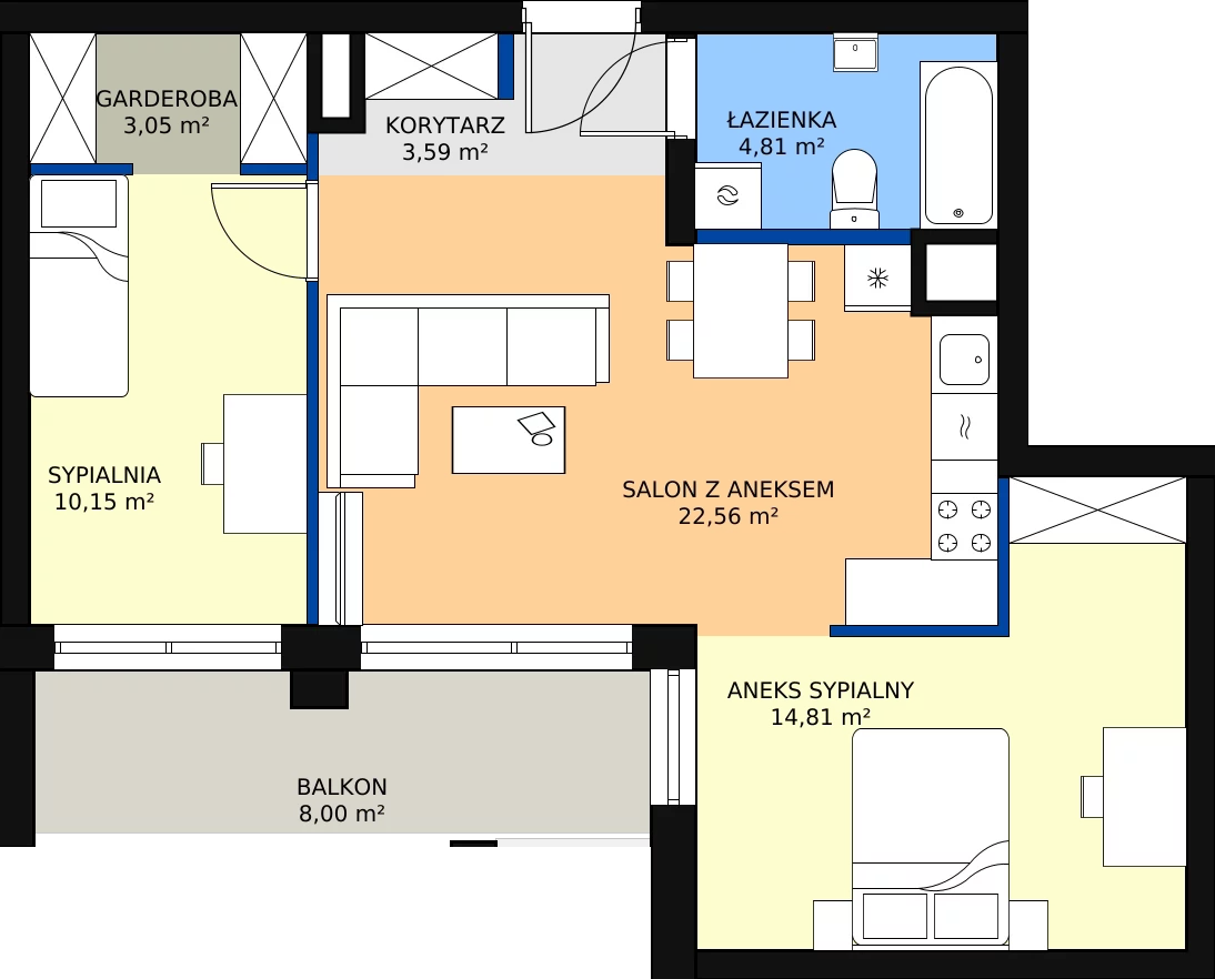 Zalety lokalu inwestycyjnego 60.37 m², L64