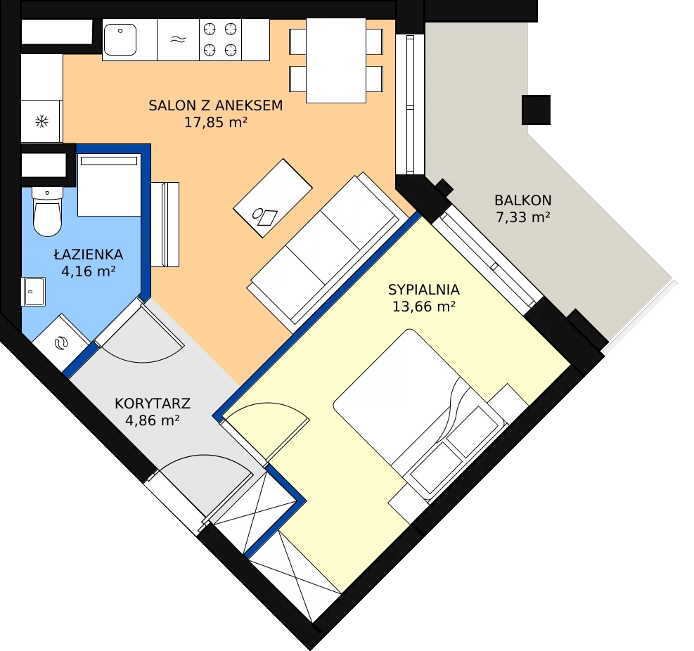 Zalety lokalu inwestycyjnego 41.62 m², L65