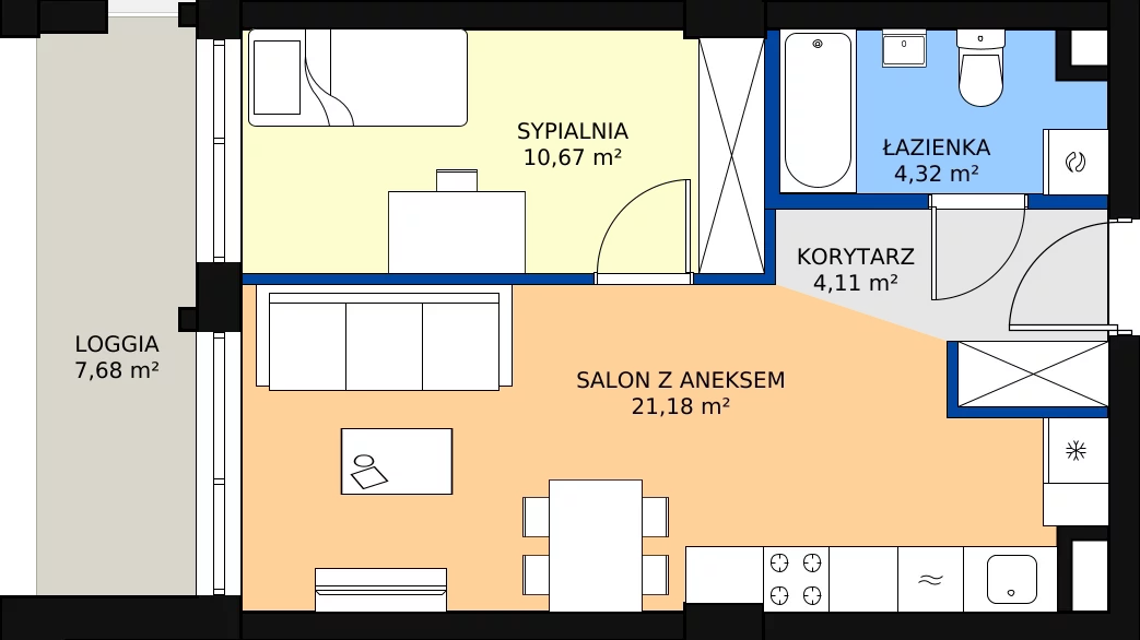 Zalety lokalu inwestycyjnego 41.4 m², L73