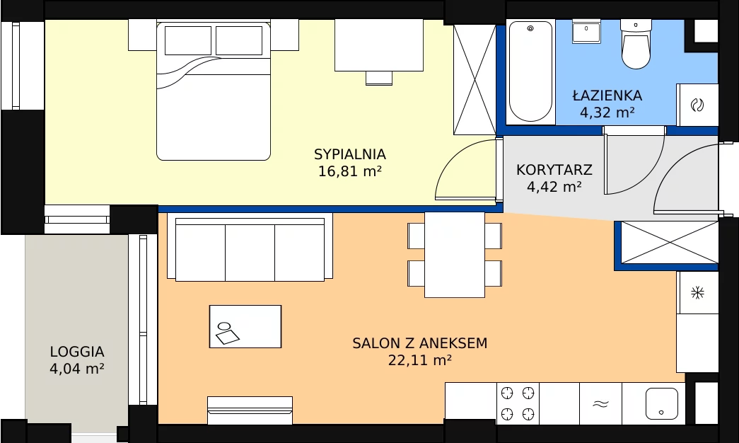 Zalety lokalu inwestycyjnego 48.79 m², L74