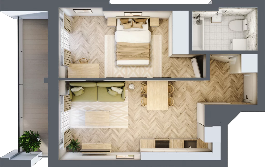 2 pokoje, lokal inwestycyjny 38,55 m², piętro 4, oferta nr L77, Sky Trust II - lokale inwestycyjne, Kielce, Bocianek, al. Solidarności / ul. Świętokrzyska