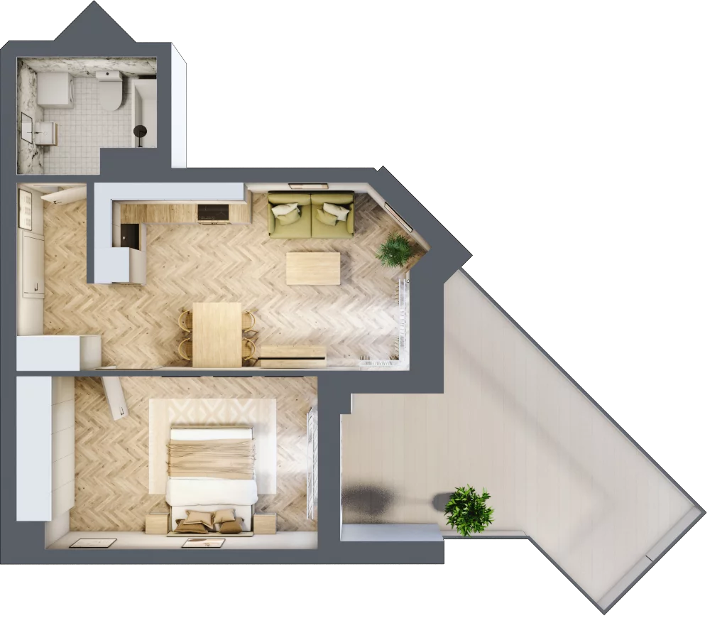 2 pokoje, lokal inwestycyjny 42,82 m², piętro 5, oferta nr L82, Sky Trust II - lokale inwestycyjne, Kielce, Bocianek, al. Solidarności / ul. Świętokrzyska