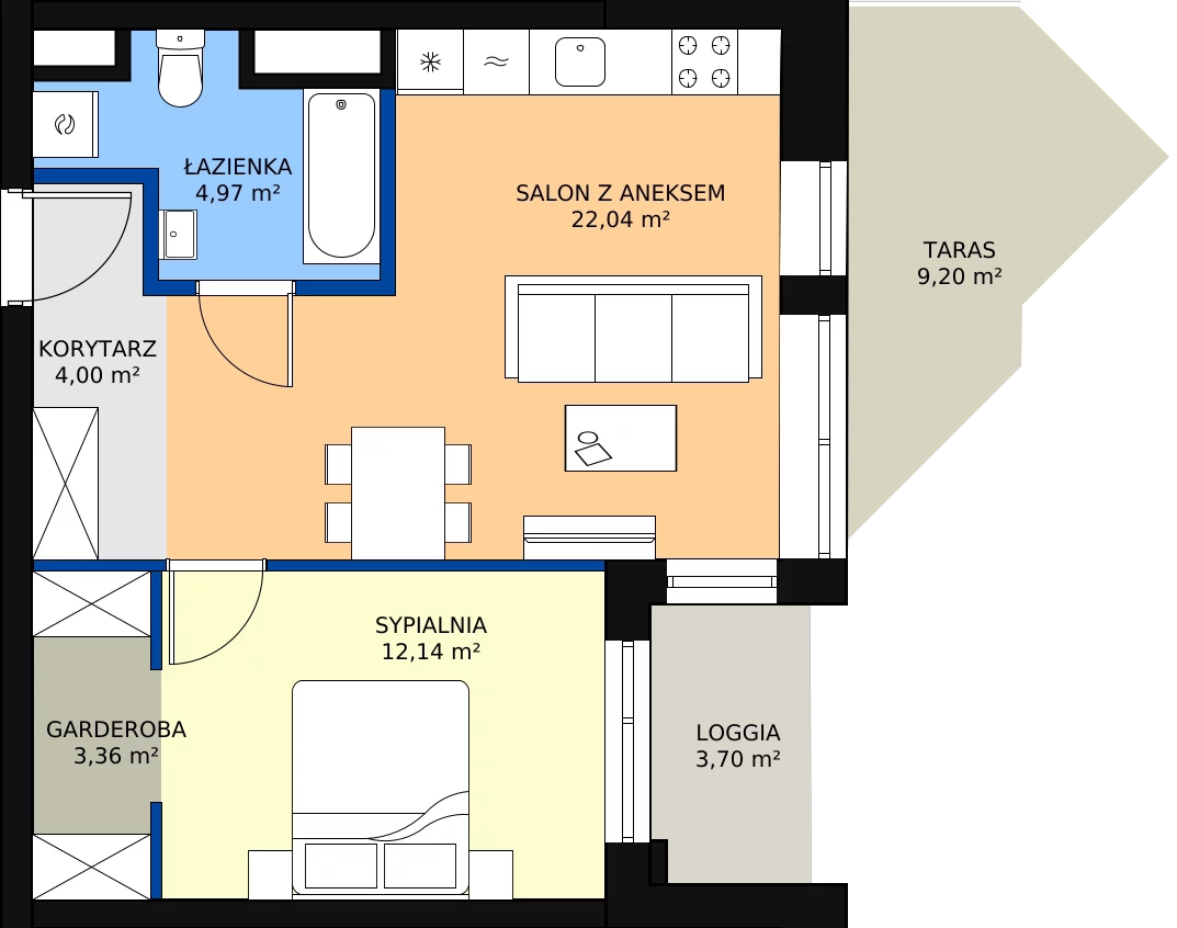 Zalety lokalu inwestycyjnego 47.73 m², L83