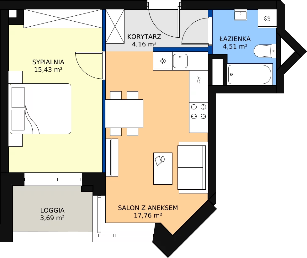 Zalety lokalu inwestycyjnego 42.82 m², L94