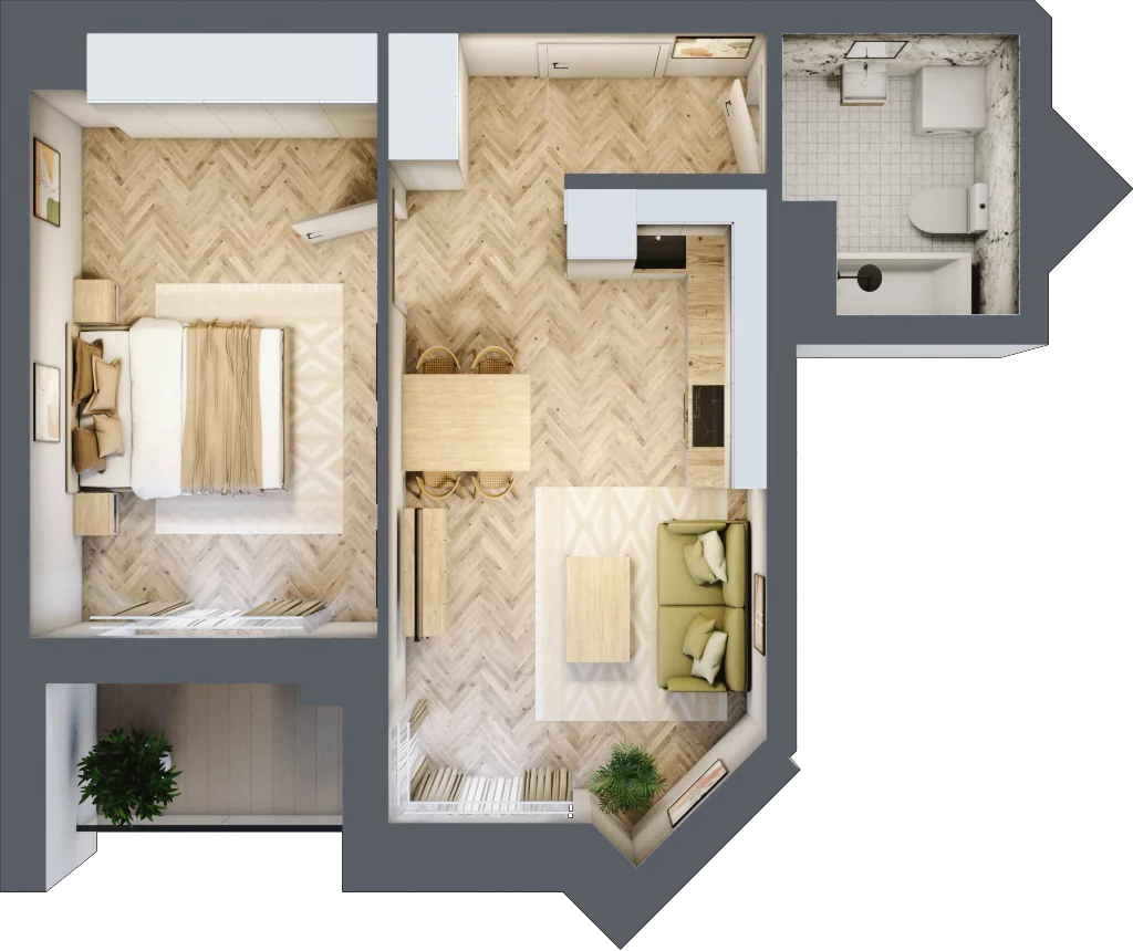 2 pokoje, lokal inwestycyjny 42,82 m², piętro 6, oferta nr L94, Sky Trust II - lokale inwestycyjne, Kielce, Bocianek, al. Solidarności / ul. Świętokrzyska