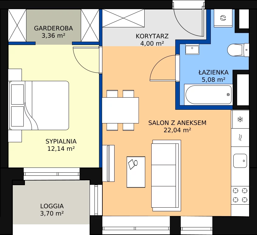Zalety lokalu inwestycyjnego 47.73 m², L95