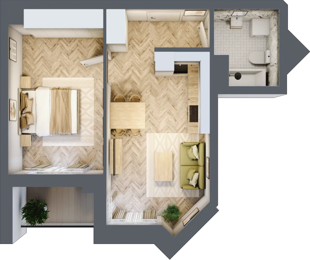 2 pokoje, lokal inwestycyjny 42,82 m², piętro 7, oferta nr L106, Sky Trust II - lokale inwestycyjne, Kielce, Bocianek, al. Solidarności / ul. Świętokrzyska