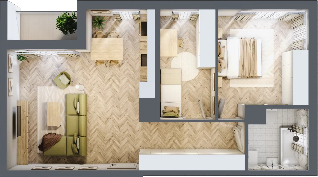 3 pokoje, mieszkanie 62,82 m², piętro 1, oferta nr A, Dzielnica Trust, Kielce, Na Stoku, ul. Gen. Władysława Sikorskiego