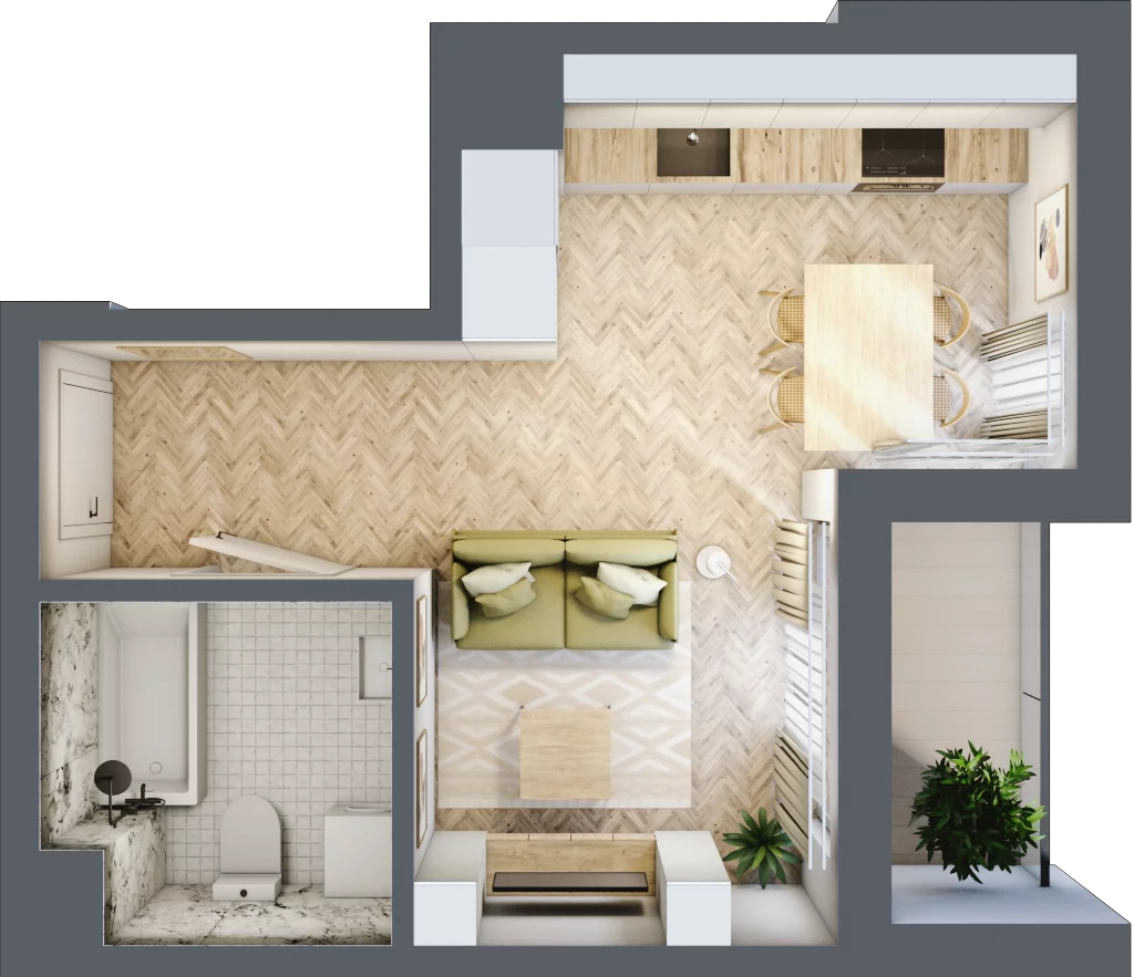 1 pokój, mieszkanie 26,45 m², piętro 1, oferta nr A, Dzielnica Trust, Kielce, Na Stoku, ul. Gen. Władysława Sikorskiego