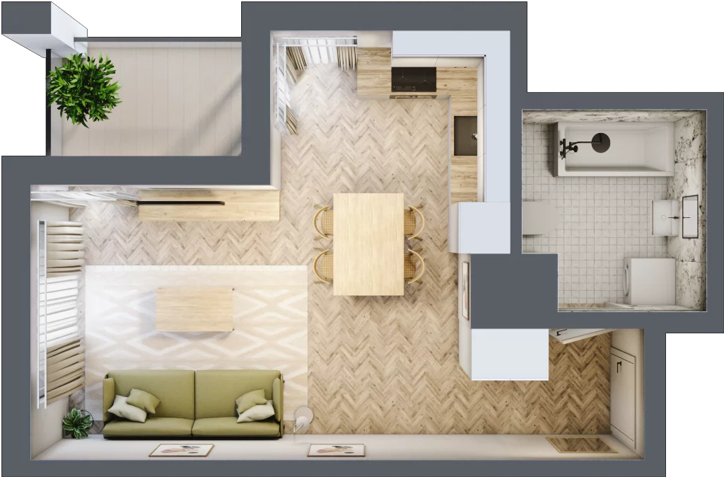 1 pokój, mieszkanie 30,06 m², piętro 1, oferta nr A, Dzielnica Trust, Kielce, Na Stoku, ul. Gen. Władysława Sikorskiego