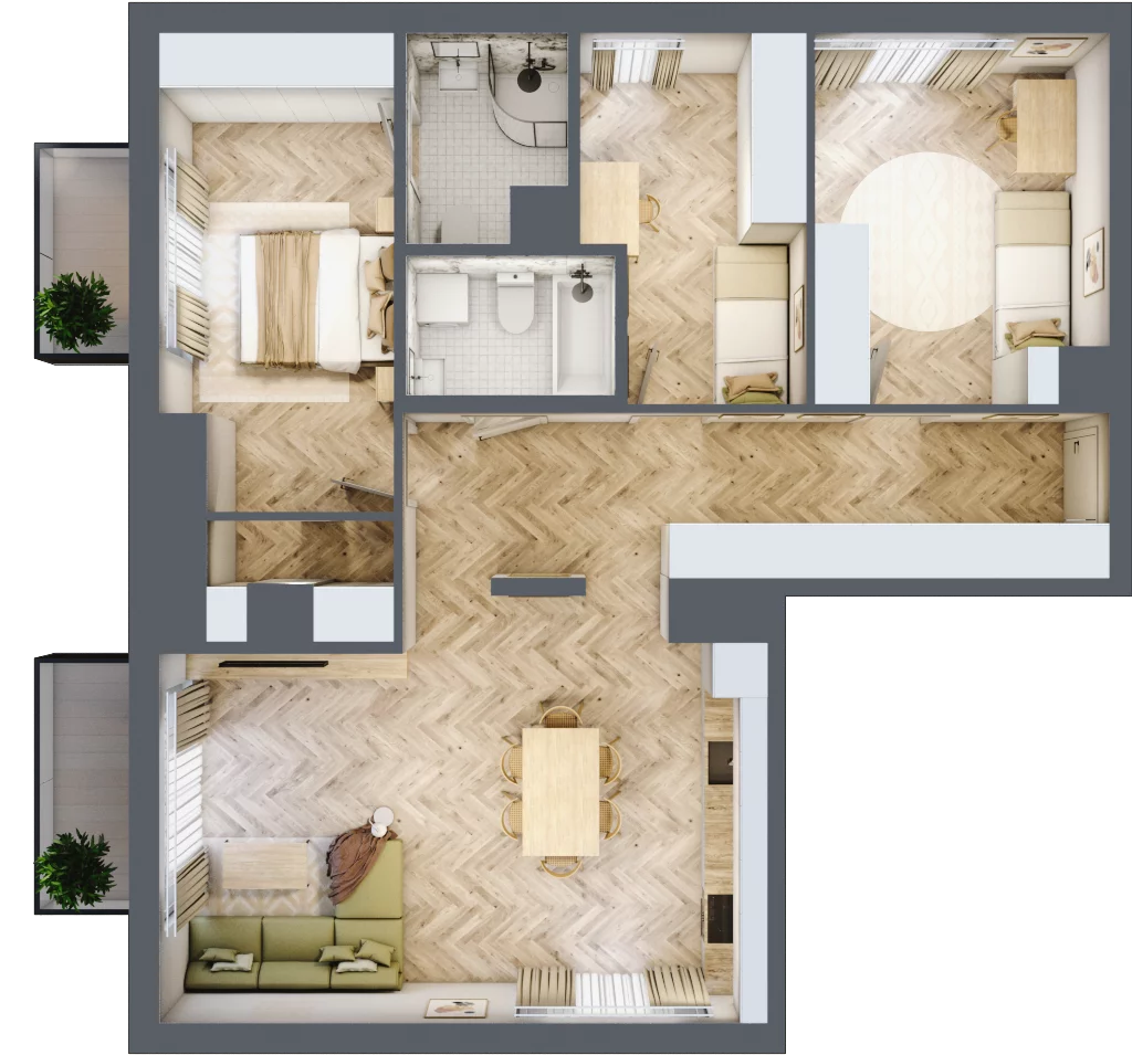 4 pokoje, mieszkanie 91,23 m², piętro 5, oferta nr A, Dzielnica Trust, Kielce, Na Stoku, ul. Gen. Władysława Sikorskiego